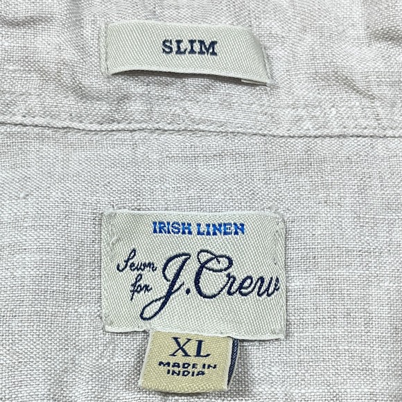J Crew Irish Linen Baird McNutt Shirt Mens XL Slim Tan Long Sleeve Button Down - Picture 6 of 8